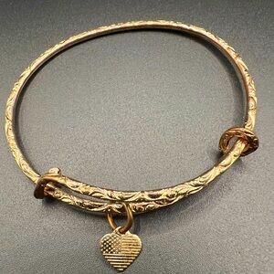 Alex and Ani Gold Bracelet with Heart Charm